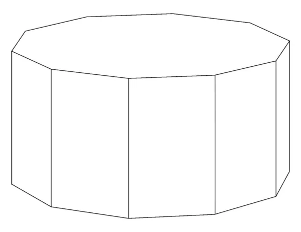 Regelmäßige Zehn Gesichter Pyramide Frustum Indem Zehn Gesichter Pyramide Horizontal — Stockvektor