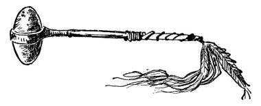 Tipik bir Hint Taş Pençesi tasviri. Normal kullanımıyla birlikte bozulmakta olan bir silah. Bunlar da sallanmakta yavaş, klasik çizim ya da kabartma çizimler..