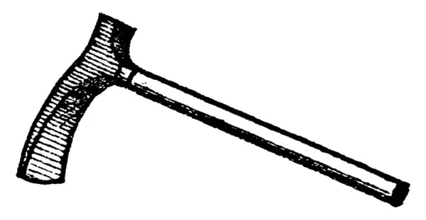 Adz Инструмент Похожий Топор Дуговым Лезвием Прямым Углом Рукоятке Используется — стоковый вектор