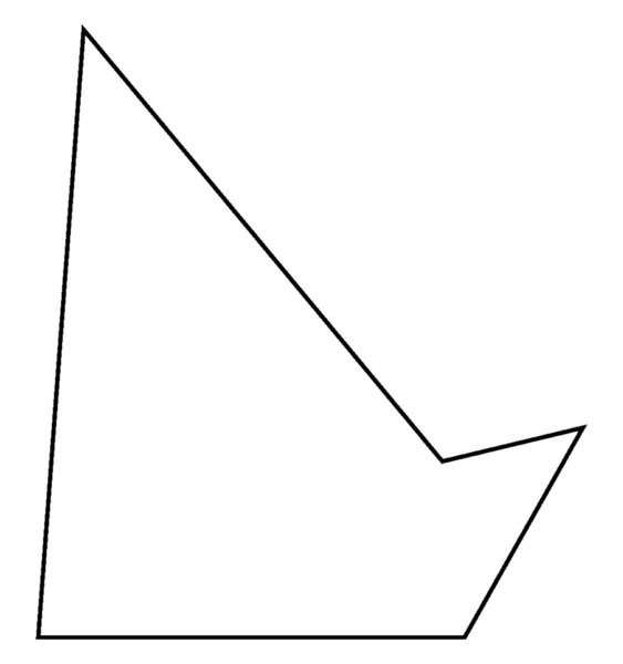 Five Sided Polygon Alla Sidor Ojämna Längd Och Inre Vinklar — Stock vektor