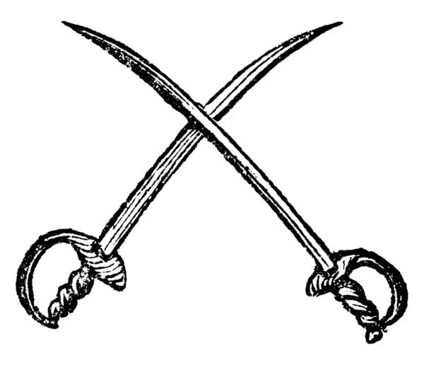 Espadas Cruzadas Representan Una Insignia Una Casa Noble Representar Guerra — Vector de stock