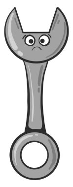 Üzgün anahtar, illüstrasyon, beyaz arkaplanda vektör