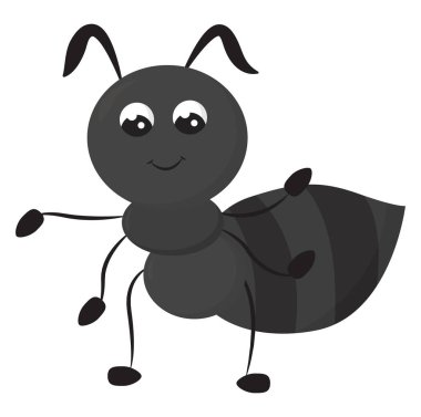 Küçük gri karınca, illüstrasyon, beyaz arkaplanda vektör