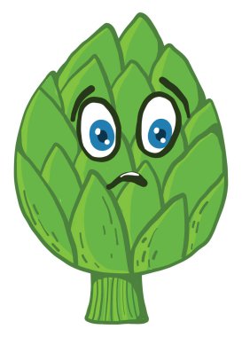 Korkmuş enginar, illüstrasyon, beyaz arkaplan üzerindeki vektör