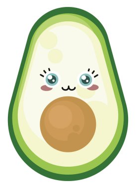 Tatlı bebek avokadosu, illüstrasyon, beyaz arka planda vektör.