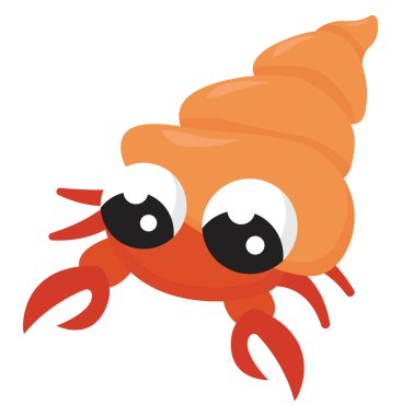 Bebek deniz salyangozu, illüstrasyon, beyaz arkaplanda vektör