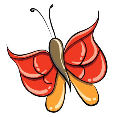 Güzel kelebek, illüstrasyon, beyaz arkaplanda vektör