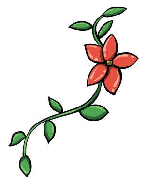 Güzel çiçek, illüstrasyon, beyaz arkaplanda vektör