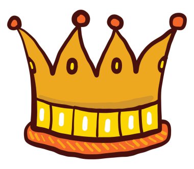 Altın taç, illüstrasyon, beyaz arkaplanda vektör