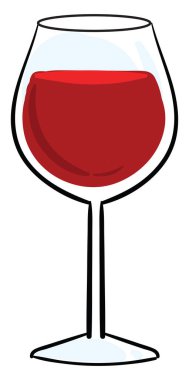 Dolu bardak şarap, illüstrasyon, beyaz arkaplanda vektör