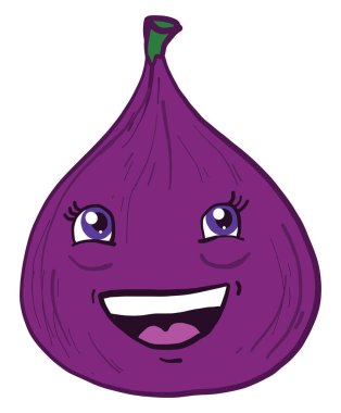 Gülen incir, illüstrasyon, beyaz arkaplanda vektör