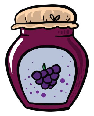 Blackberry reçeli, illüstrasyon, beyaz arkaplanda vektör