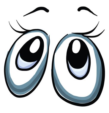 Mavi gözler, illüstrasyon, beyaz arkaplanda vektör