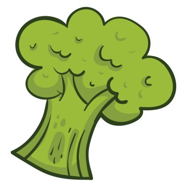 İlginç brokoli, illüstrasyon, beyaz arkaplan vektörü