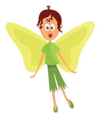 Yeşil peri, illüstrasyon, beyaz arkaplanda vektör