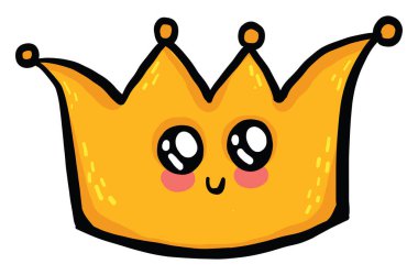 Beyaz arka planda güzel bir taç, illüstrasyon, vektör.