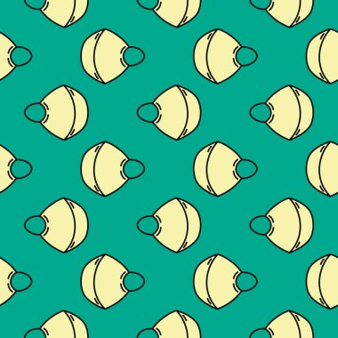 Düz maske, yeşil arkaplanda pürüzsüz desen.