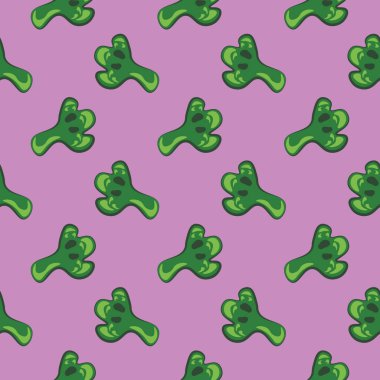 Küçük brokoli, mor arka planda pürüzsüz desen..