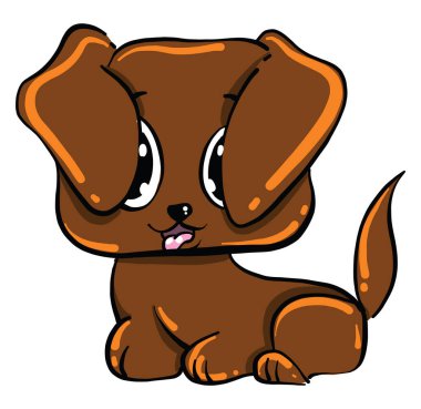 Uzun kulaklı köpek, illüstrasyon, beyaz arka planda vektör