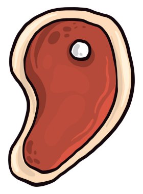 Lezzetli biftek, illüstrasyon, beyaz arka planda vektör.