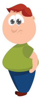 Şişman adam, illüstrasyon, beyaz arka plan vektörü