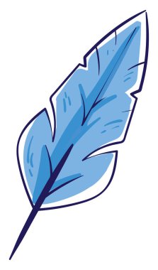 Mavi tüy, illüstrasyon, beyaz arkaplanda vektör