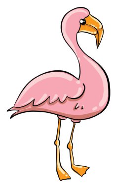 Pembe flamingo, illüstrasyon, beyaz arkaplanda vektör