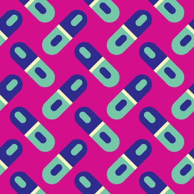 Mavi kapsüller, pembe arka planda pürüzsüz desen..