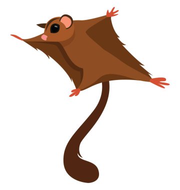 Flying squirrel, illustration, vector on white background clipart