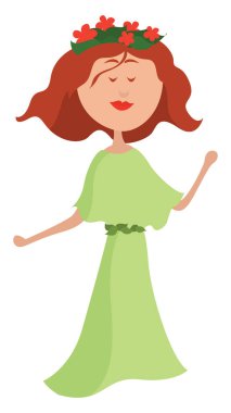 Orman perisi, illüstrasyon, beyaz arkaplanda vektör