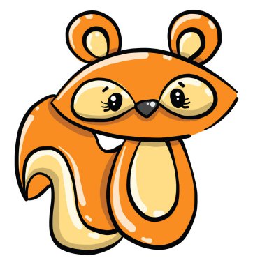 Şirin tilki, illüstrasyon, beyaz arkaplanda vektör