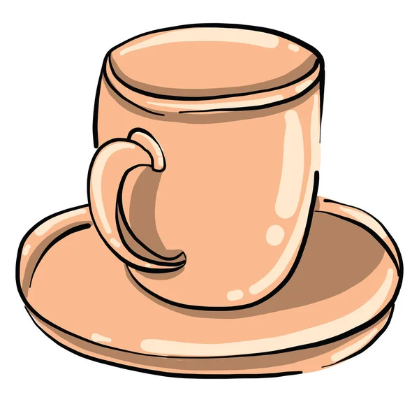 Taza Café Caliente Ilustración Vector Sobre Fondo Blanco — Vector de stock