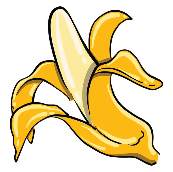Νόστιμη Μπανάνα Εικονογράφηση Διάνυσμα Λευκό Φόντο — Διανυσματικό Αρχείο