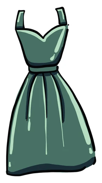 Vestido Verde Ilustración Vector Sobre Fondo Blanco — Archivo Imágenes Vectoriales