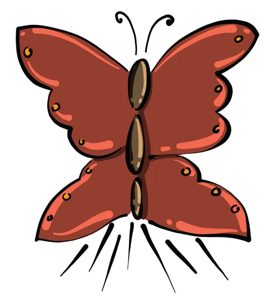 Roter Schmetterling Illustration Vektor Auf Weißem Hintergrund — Stockvektor