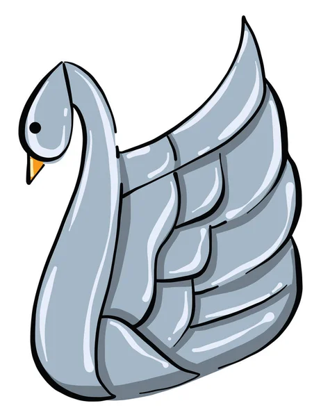 Hermoso Cisne Blanco Ilustración Vector Sobre Fondo Blanco — Vector de stock