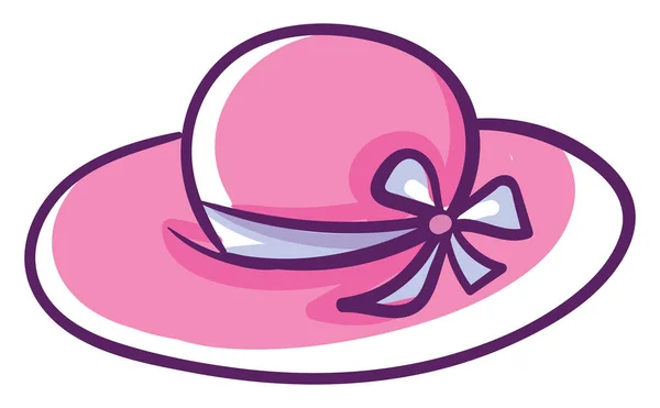 Grand Chapeau Rose Illustration Vecteur Sur Fond Blanc — Image vectorielle