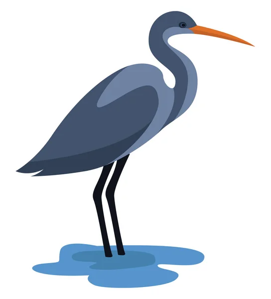 Oiseau Avec Pattes Loong Illustration Vecteur Sur Fond Blanc — Image vectorielle