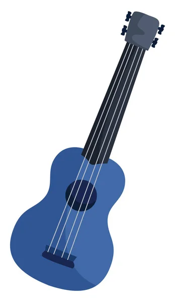 Guitarra Azul Ilustración Vector Sobre Fondo Blanco — Vector de stock