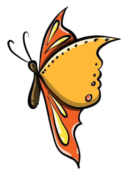 Beyaz Arka Planda Uzun Kanatlı Kelebek Illüstrasyon Vektör — Stok Vektör