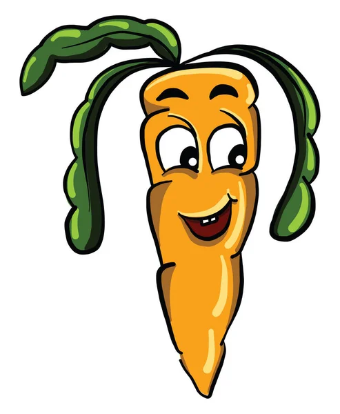 Carrot Face Illustration Vector White Background — Stock Vector