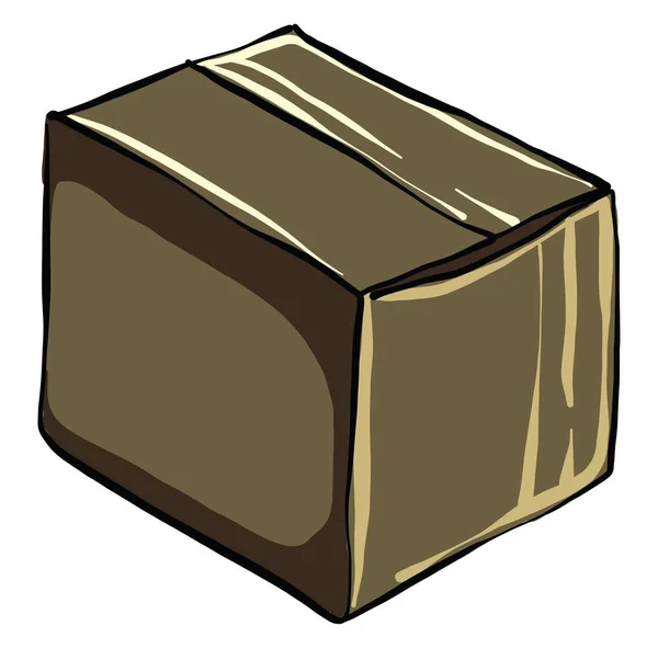 Caja Cerrada Ilustración Vector Sobre Fondo Blanco — Vector de stock