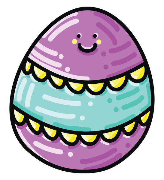 Cute easter egg, illustration, vector on white background