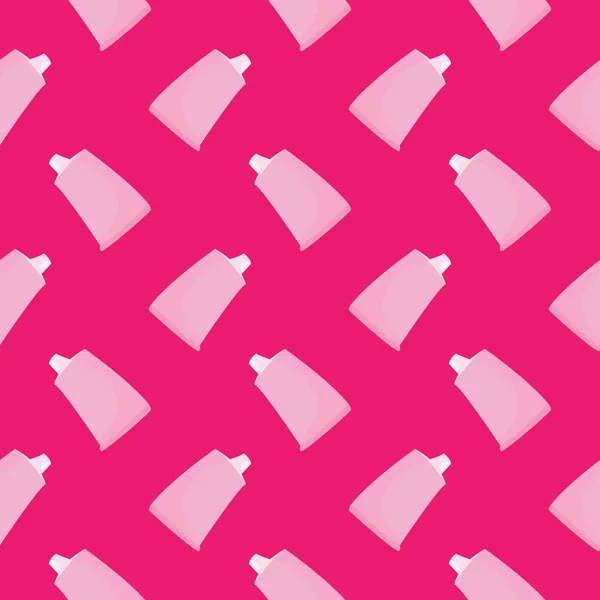 Pinke Zahnpasta Nahtloses Muster Auf Rosa Hintergrund — Stockvektor