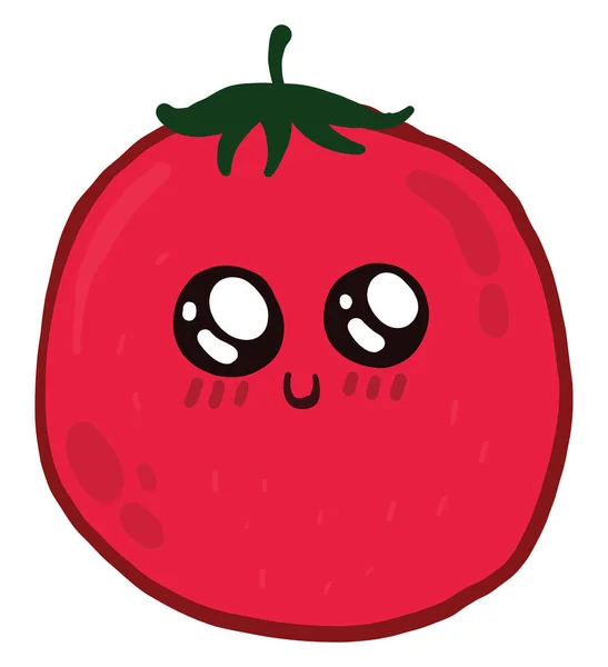 Mignon Bébé Tomate Illustration Vecteur Sur Fond Blanc — Image vectorielle
