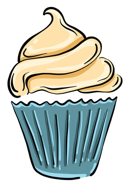 Delicioso Cupcake Ilustración Vector Sobre Fondo Blanco — Archivo Imágenes Vectoriales