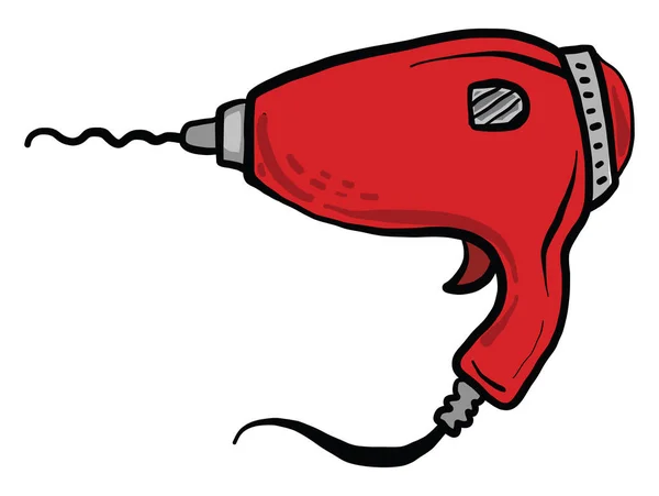 Red Electric Drill Illustration Vector White Background — Stock Vector