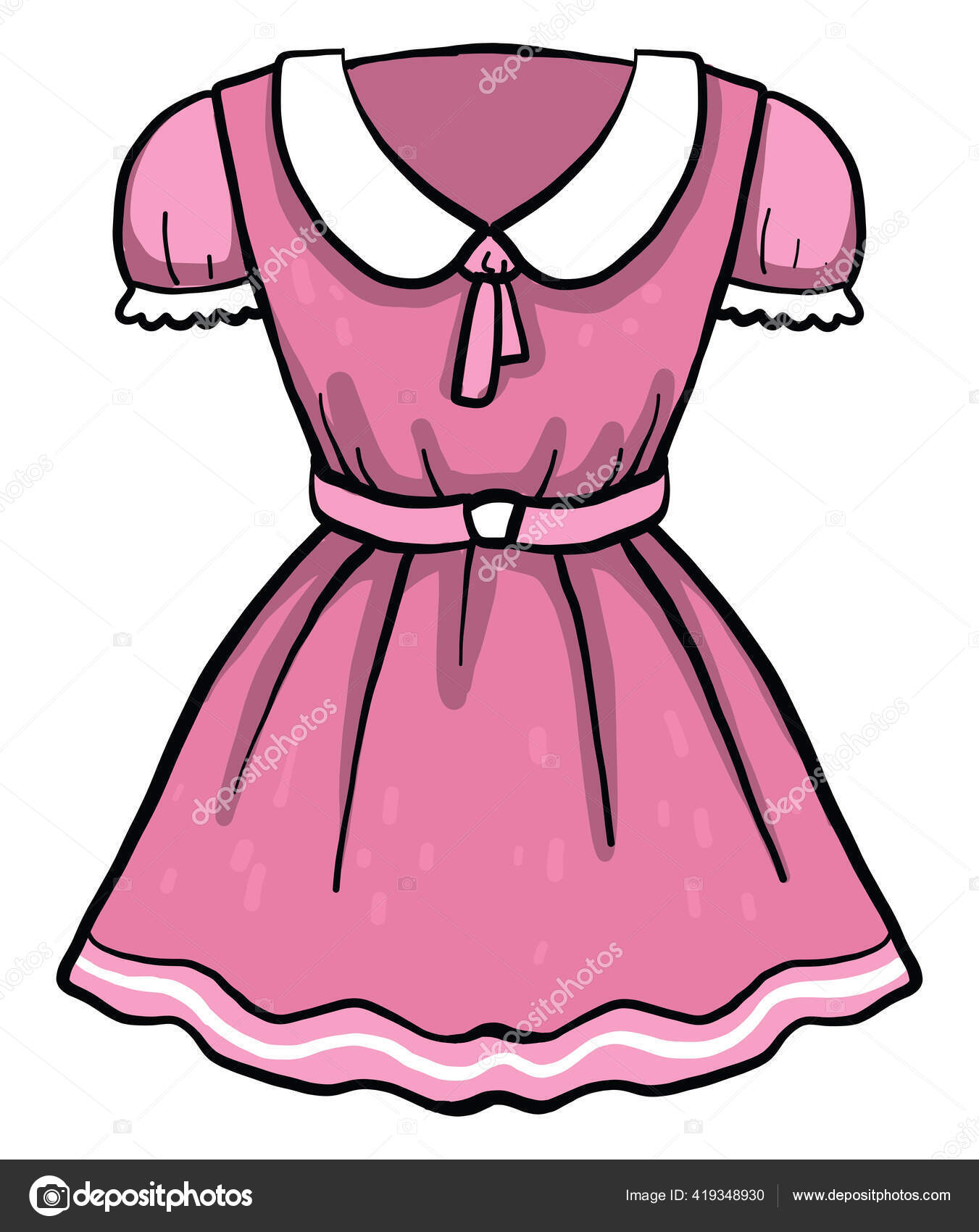 Short Pink Dress Illustration Vector White Background Stock Vector by ...
