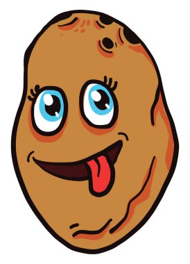 Komik patates, illüstrasyon, beyaz arkaplanda vektör