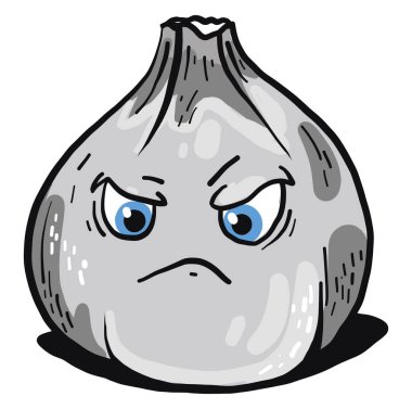 Kızgın sarımsak, illüstrasyon, beyaz arka planda vektör